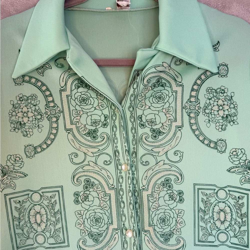 Vintage Montgomery Ward Green 1970s Top - Picture 6 of 8